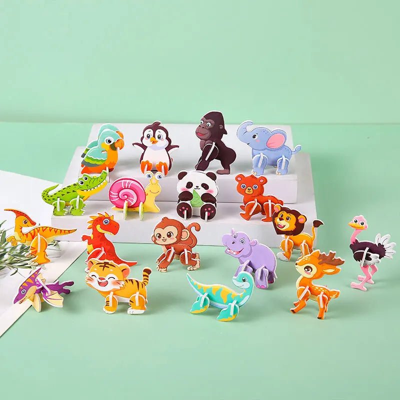 Mini Animal Puzzle Fun Set helps children develop problem-solving, fine motor skills, and imagination through engaging colorful puzzles.