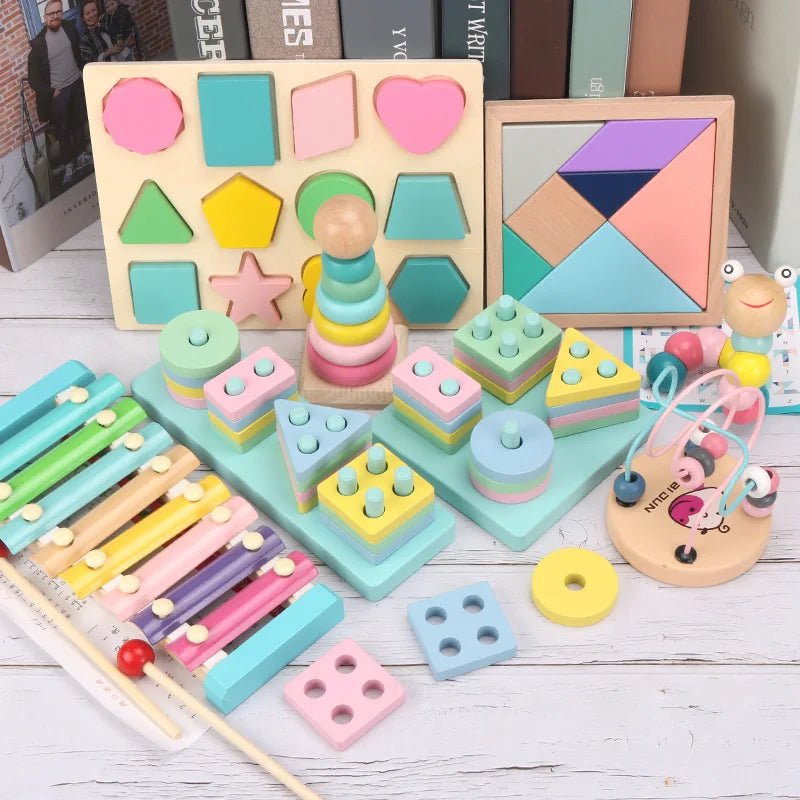 Montessori Macaron Color Blocks are a fun wooden toy that combines creative play with learning, teaching toddlers motor skills, color sorting, and stacking.