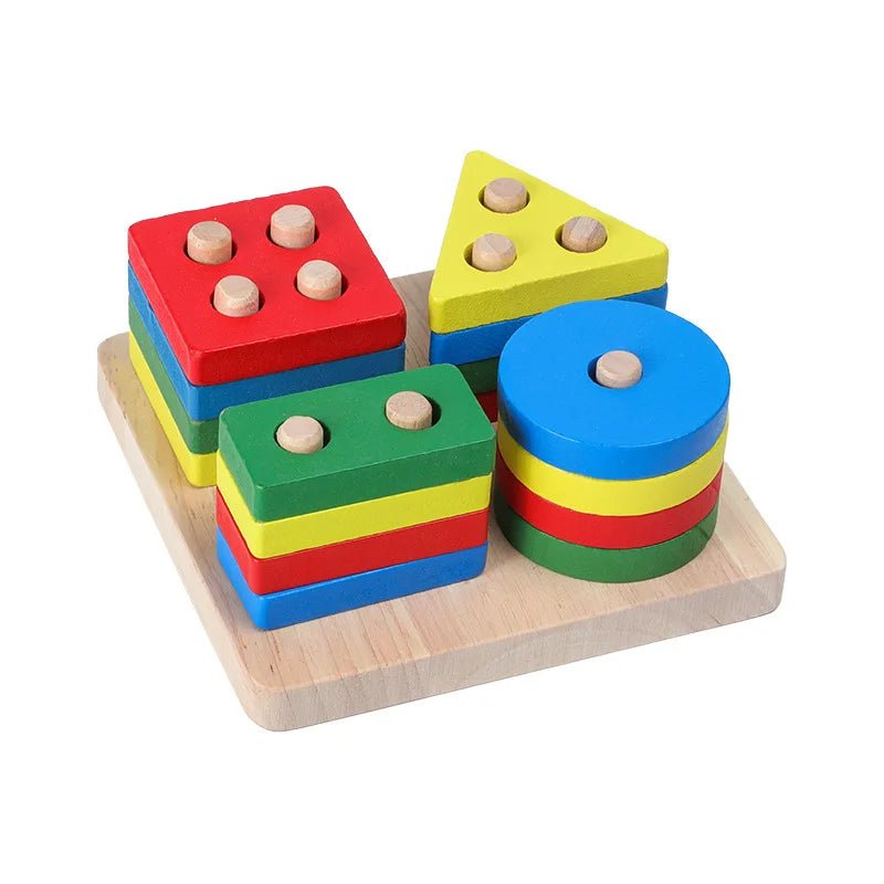 Montessori Macaron Color Blocks develop imagination, hand-eye coordination, and focus while keeping toddlers entertained with colorful wooden stacking play.