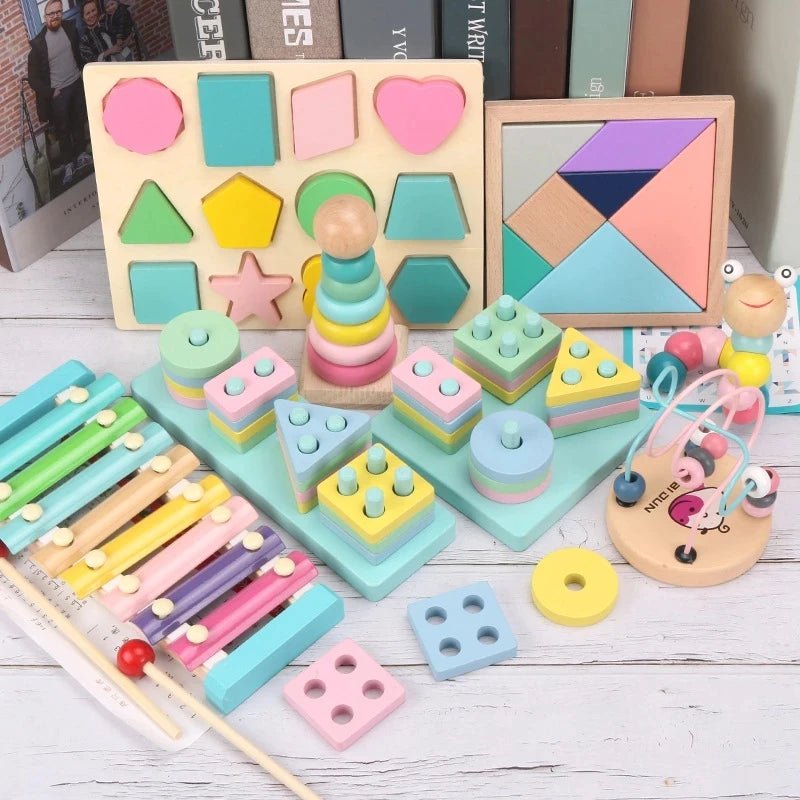 Montessori Macaron Color Blocks spark creativity with vibrant wooden pieces that boost fine motor skills, early learning, and imaginative play for toddlers.
