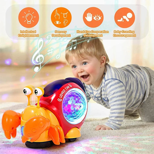 Musical Crawling Crab Toy – Interactive Music and Lights for Babies - Amiba