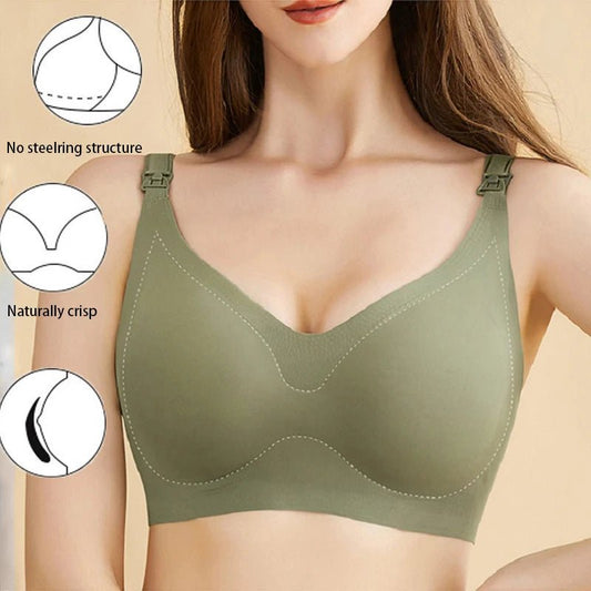 Nursing Support Bra with easy access clips and wire-free comfort keeps moms confident, comfortable, and stress-free through every feeding.