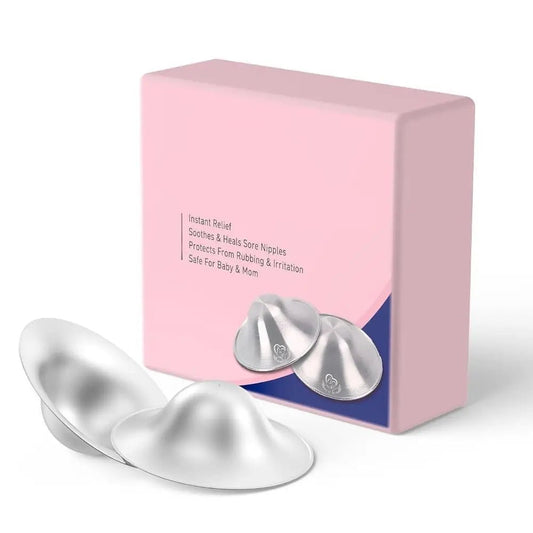 Silver Nipple Shields for Moms Soothing Breastfeeding Protection - Amiba