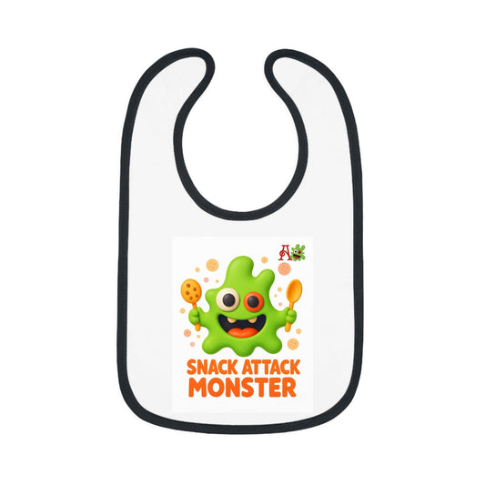 Snack Attack Monster Baby Bib – Cute Toddler Gift Bib - Amiba