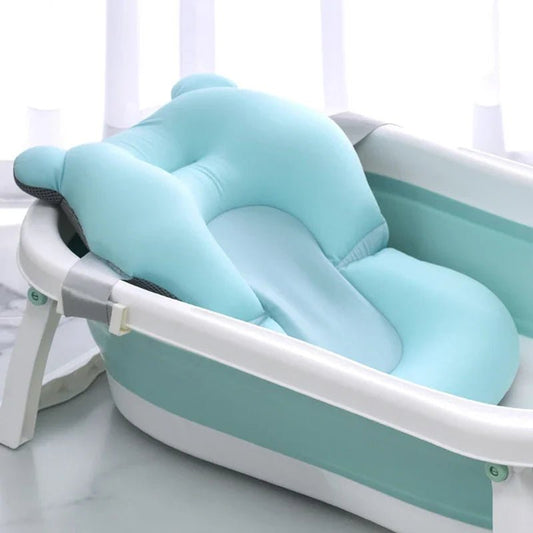 Soft anti slip baby bath float cushion ensures safe, supportive, and comfortable bathing, keeping infants secure and parents stress free.