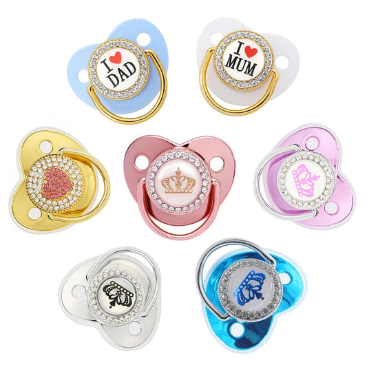 Sparkling Baby Pacifier Bling Safe Stylish Infant Soother - Amiba