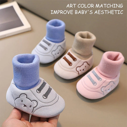 Toddler Shoe Booties Plush Non Slip Shoes for Warm Comfortable and Safe Steps - Amiba