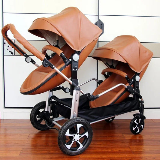 Top Quality Luxury Twin Baby Stroller designed lightweight and foldable for comfort, safety, and style in daily family outings.