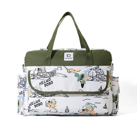 Ultimate Mommy Travel Tote Bag with spacious design, organized compartments, and durable straps for stress-free outings and parenting ease.