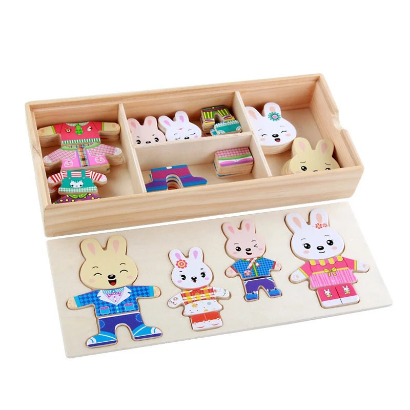 Animal Family Wooden Puzzle Toy inspires creativity and storytelling for kids 3–6, while boosting problem-solving and hand-eye coordination.