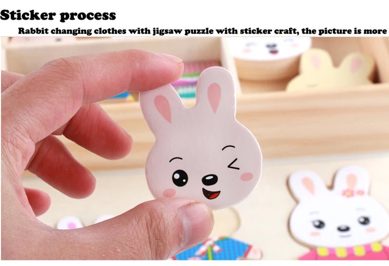 Wooden Animal Family Puzzle inspires kids ages 3–6 to learn problem-solving and storytelling through imaginative dress-up play.
