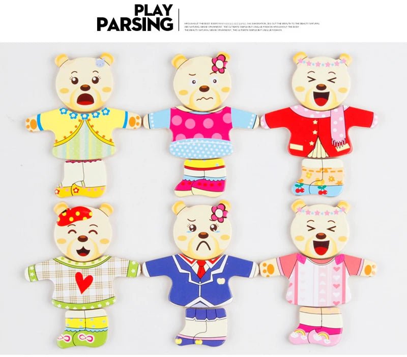Animal Family Wooden Puzzle Set provides fun, hands-on learning for children 3–6, enhancing storytelling, creativity, and motor skills.