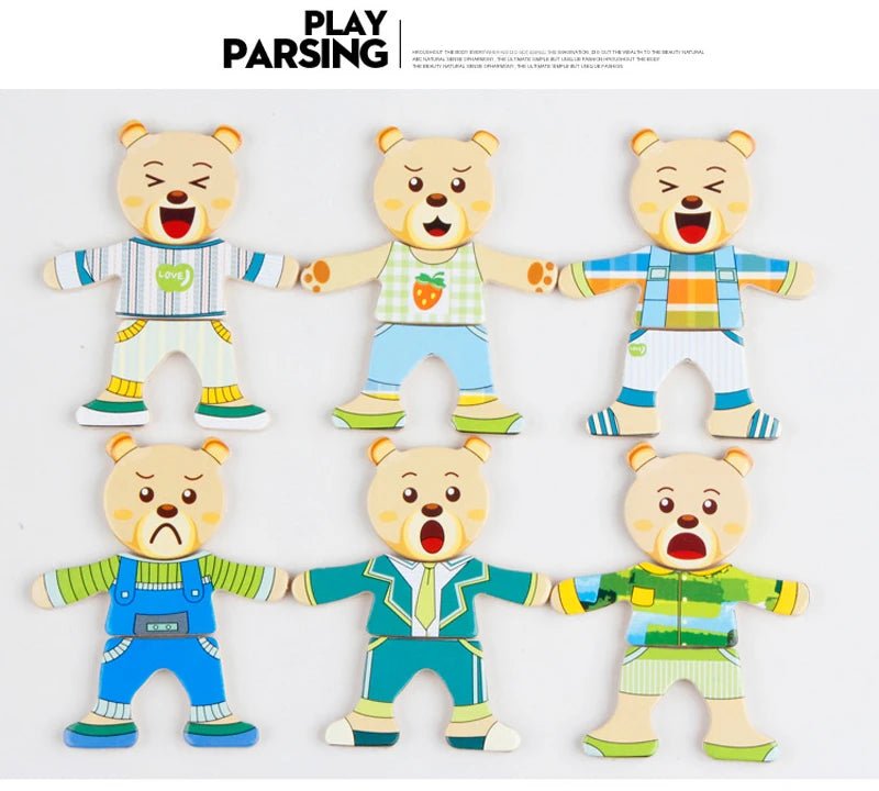 Creative Wooden Animal Dress-Up Puzzle encourages kids 3–6 to learn through role play, boosting imagination and coordination.