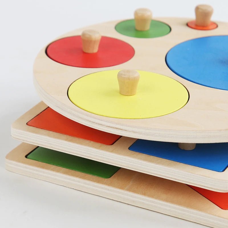 Wooden Shape Matching Puzzle – Fun Cognitive & Motor Skill Toy - Amiba